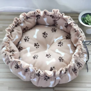 Cama redonda de felpa para perros