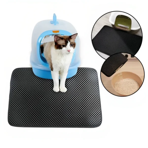 Tapete recolector de arena para gatos - alfombra para arenero