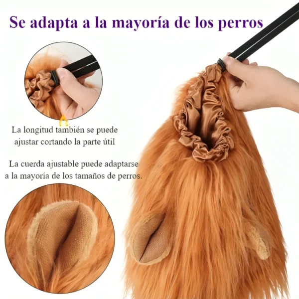 Disfraz de león ajustable para perros grandes - Image 3