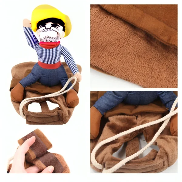 traje de perro vaquero detalles