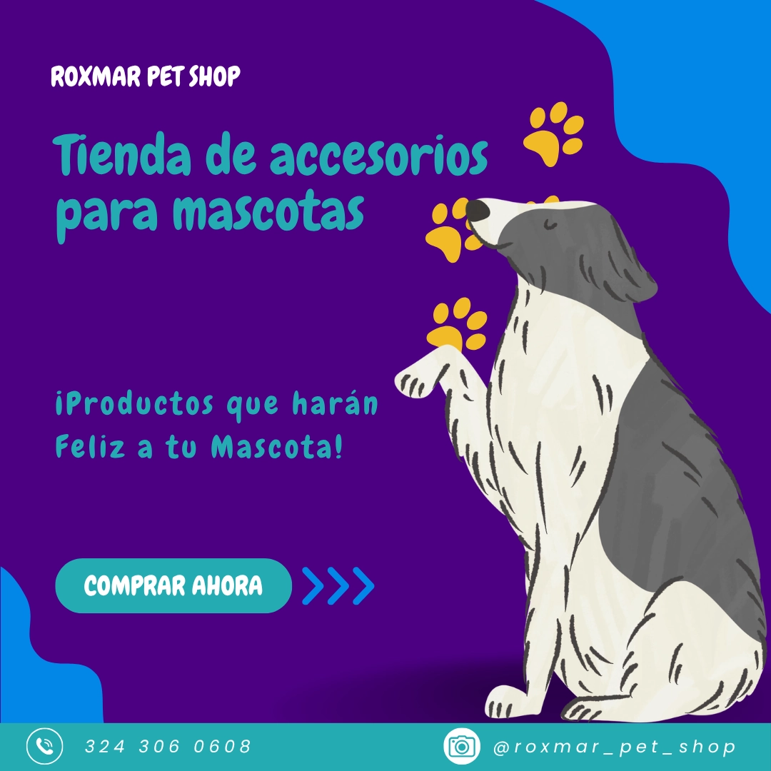 Banner principal tienda de productos para mascotas Roxmar Pet Shop